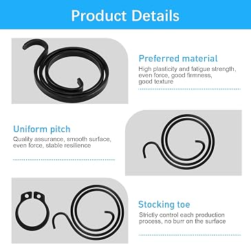 Door Handle Spring Replacement, 6Pcs 2.5mm Thick 2.5 Turns Black Coating | Coil Springs and 6 Pcs 13.8mm Circlips Easy Installation Door Lock Internal Repair Set for Repairing Sagging Door Latch