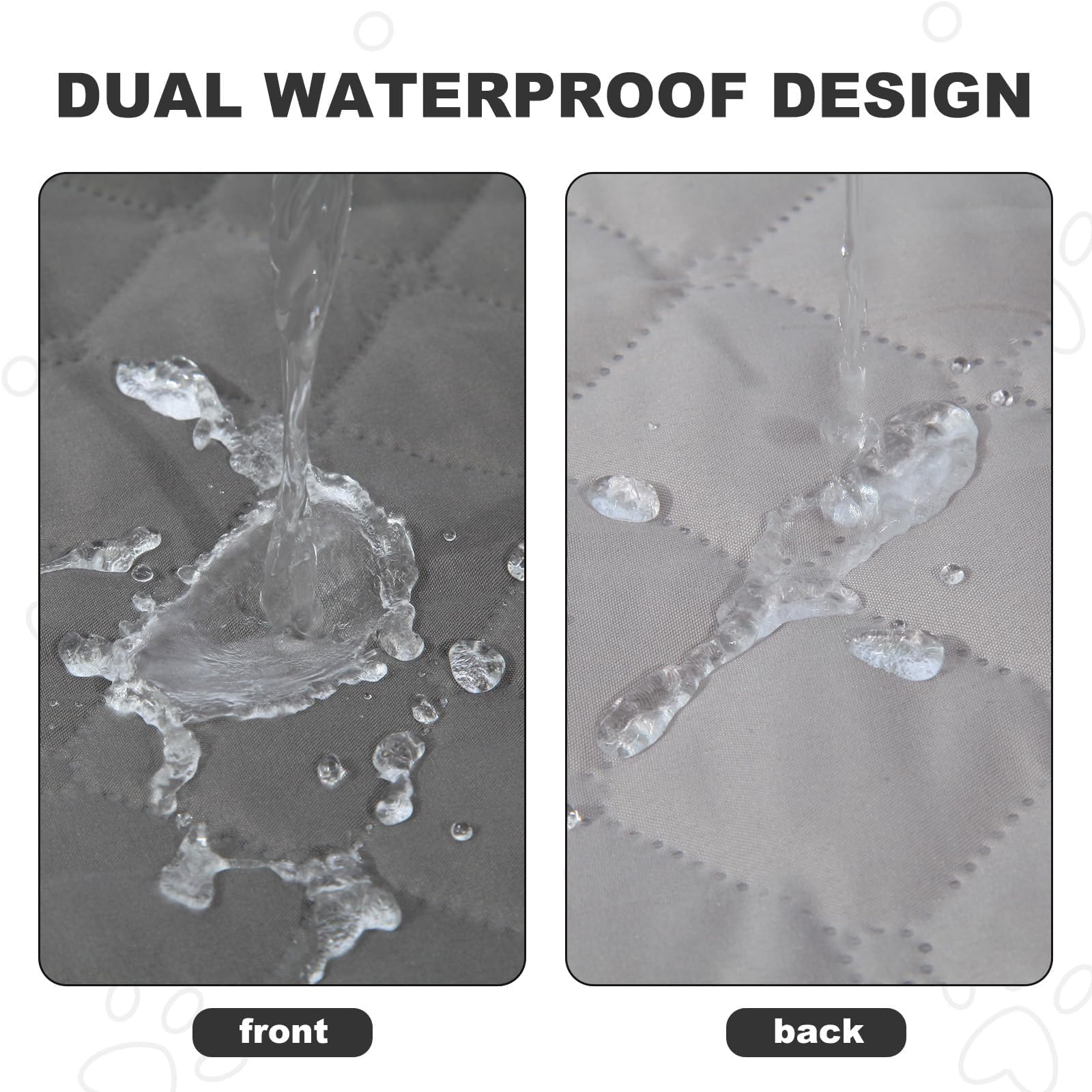 Manta Impermeable para Perros y Gatos (137x208cm) Protector de Sofá y Cama, Alfombra para Mascotas Lavable, Manta Acolchada Suave y Reversible (Gris)