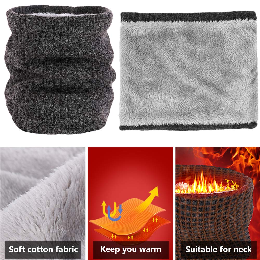 ehsbuy Scaldacollo In Pile Scaldacollo Termico Sciarpa a Cerchio Lavorata a Maglia Invernale Unisex Spessa Per Sport In Bicicletta