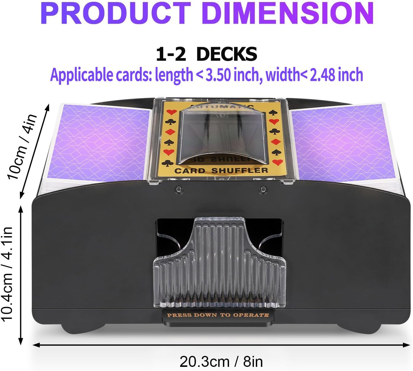 Automatic Card Shuffler 2/1/4/6 Deck,Battery-Operated Electric UNO Poker Shuffler,Playing Card Shuffler for Home Card Game,Travel - Image 3