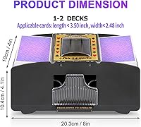 Vista 3 de Automatic Card Shuffler 2/1/4/6 Deck,Battery-Operated Electric UNO Poker Shuffler,Playing Card Shuffler for Home Card Game,Travel