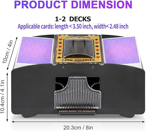 Miniatura 3 de Automatic Card Shuffler 2/1/4/6 Deck,Battery-Operated Electric UNO Poker Shuffler,Playing Card Shuffler for Home Card Game,Travel