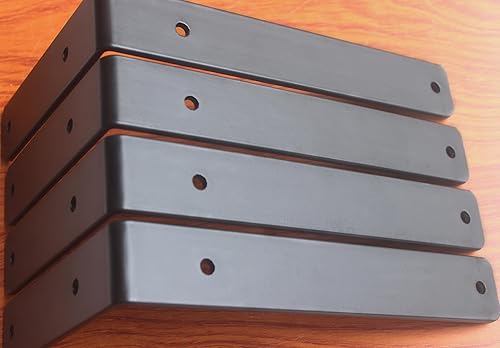 Miniatura 132 de Paquete de 4 soportes en L para estante, 8 pulg. largo x 6 pulg. alto x 1.5 pulg. ancho, grosor 03/64 pulg., soporte de hierro, metal, industrial