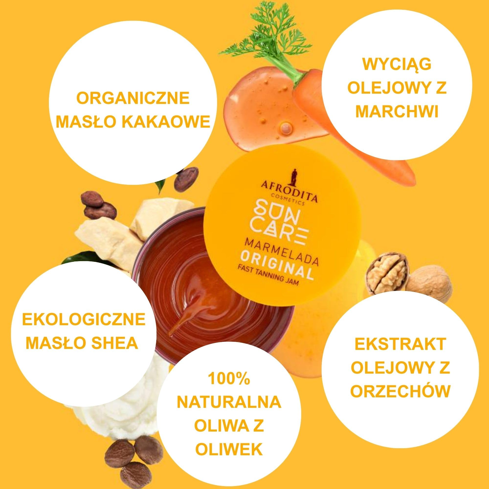 Afrodita Cosmetics Brązowy dżem SUN CARE | Do szybkiego i intensywnego opalania