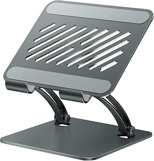tounee Dual Rod Adjustable Aluminum Tablet Stand Holder for 4.7-16.9" iPads, Surface, Kindle, Monitors - Stable & Portable (Gray)
