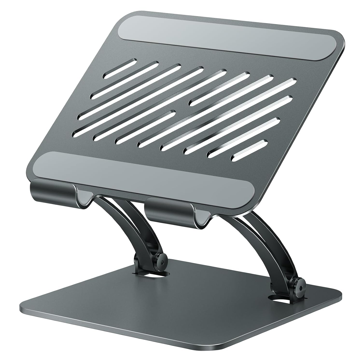 tounee Tablet Holder Stand Dual Rod Adjustable Aluminum Desktop Stand Compatible with 4 7-16 9 iPads Surface Tablets