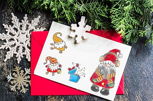 Miniatura 3 de Sellos y troqueles de Navidad para hacer tarjetas, juegos de sellos transparentes de Papá Noel y troqueles de corte, gnomos, troqueles de corte,