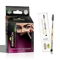 Vista 12 de MINA iBrow Kit de Color de Henna Profesional para Cabello con Paquete Combinado de Pincel Cubre Cabello Canoso - Dura hasta 6 semanas Sin Rubio