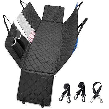 Pijaya Dog Seat Cover, 100% Waterproof Dog Car Seat Cover?with Mesh Window, Scratch Proof?Dog Hammock, Durable?Nonslip?Car?Seat?Covers?for?Dogs, Dog Backseat Cover?for Cars Trucks and SUVs
