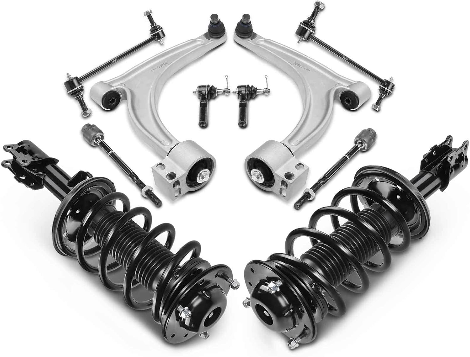 Replacement Parts for 10x Front Strut&Coil Spring Control Arm Sway Bar Tie Rod Kit for Chevy Malibu Mod-AP88P-111559