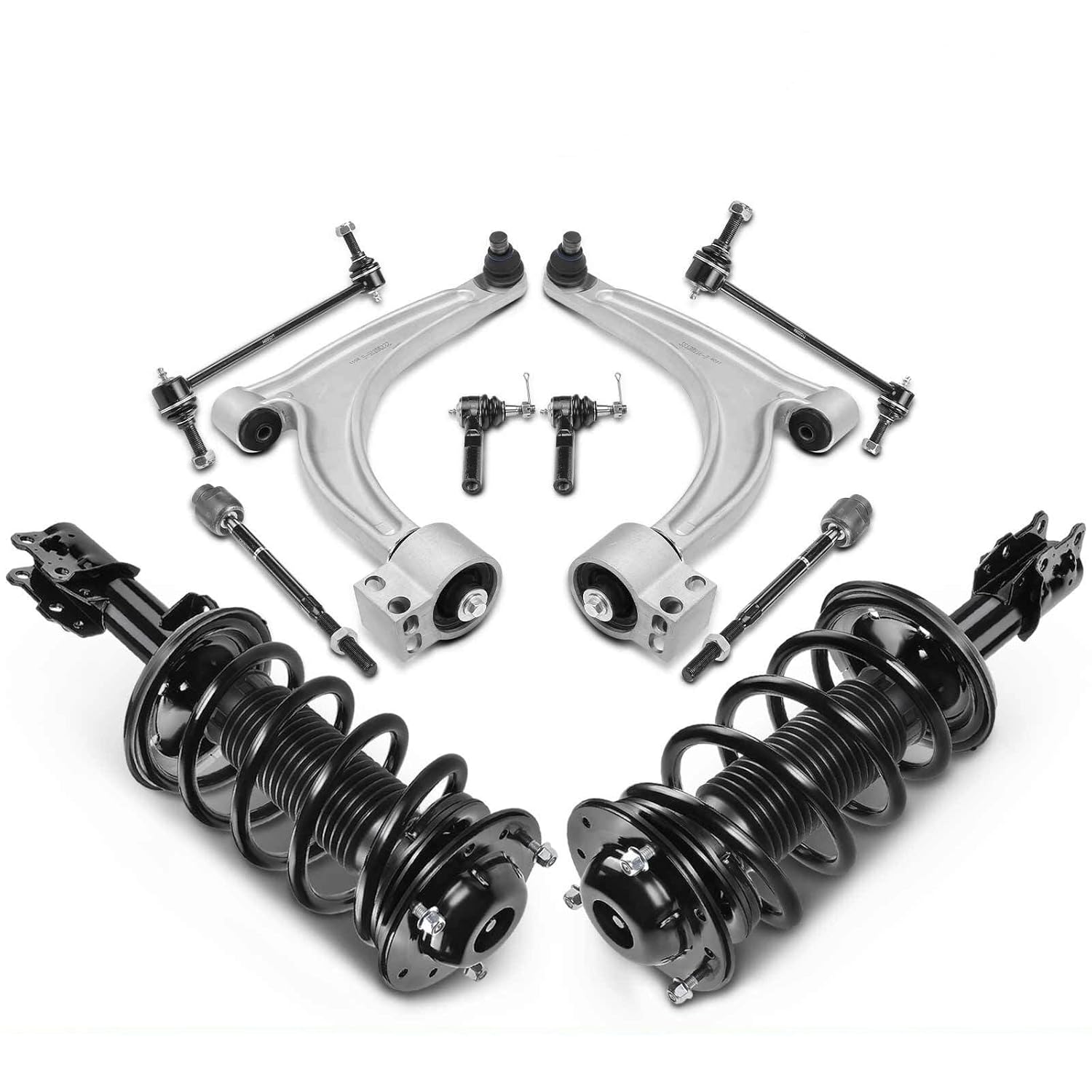 Replacement Parts for 10x Front Strut&Coil Spring Control Arm Sway Bar Tie Rod Kit for Chevy Malibu Mod-A58PP-111559