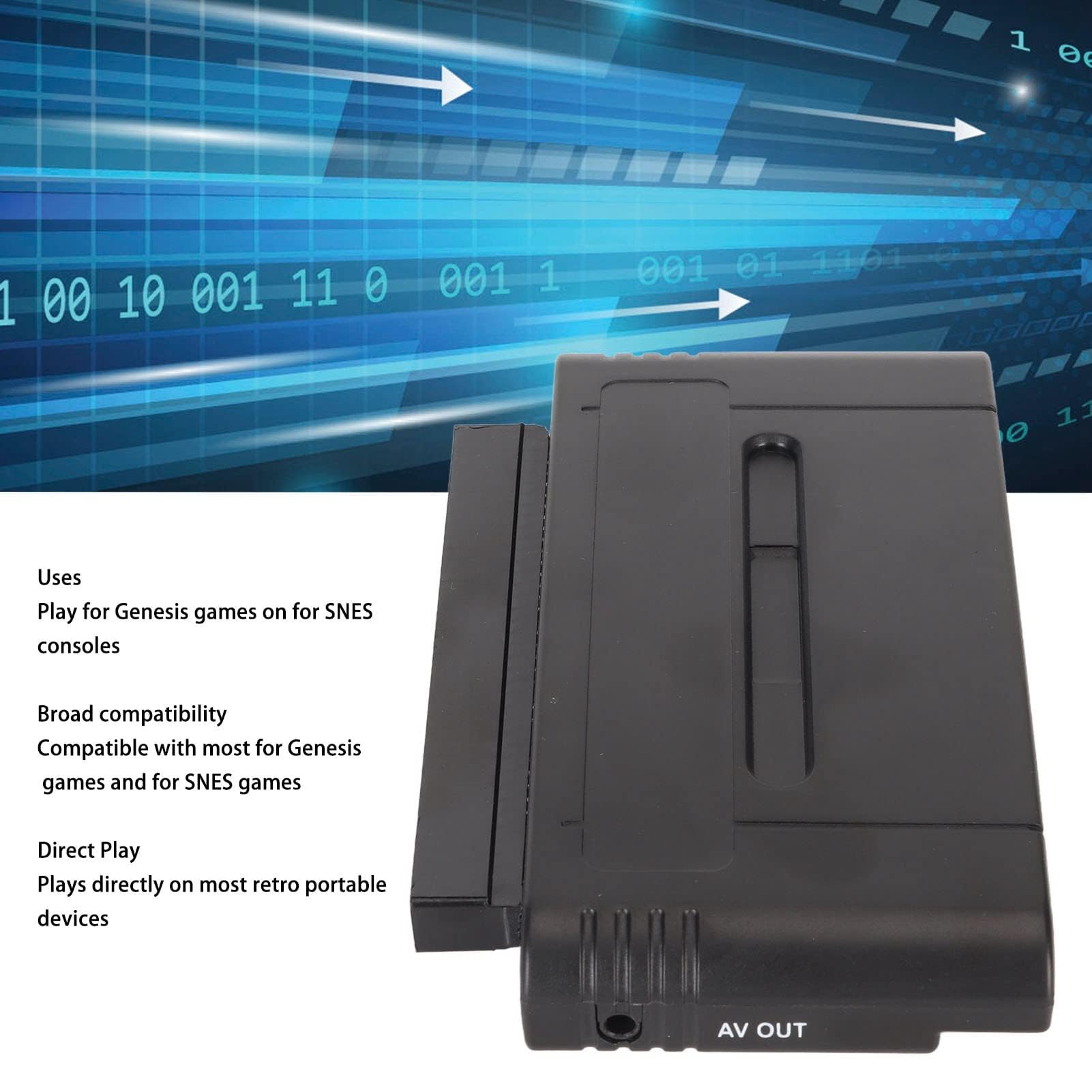 Convertitore Slot a 72 Pin per a SNES/SFC Ampia compatibilità Connettore Adattatore Slot di Ricambio per Giochi Genesis e S Materiale ABS Resistente