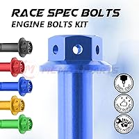 Vista 5 de MC Motoparts Race Spec Kit de pernos de motor cabeza HEX M6 compatible con XJ6 Diversion/F 2009-2016 13 14 15 16 (azul)