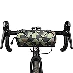 Rhinowalk Bike Handlebar Bag, Bicycle Front Bag Frame Storage Roll Bag Mountain Road Bikes Commuter Shoulder Bag Professional Cycling Accessories-Green Camouflage