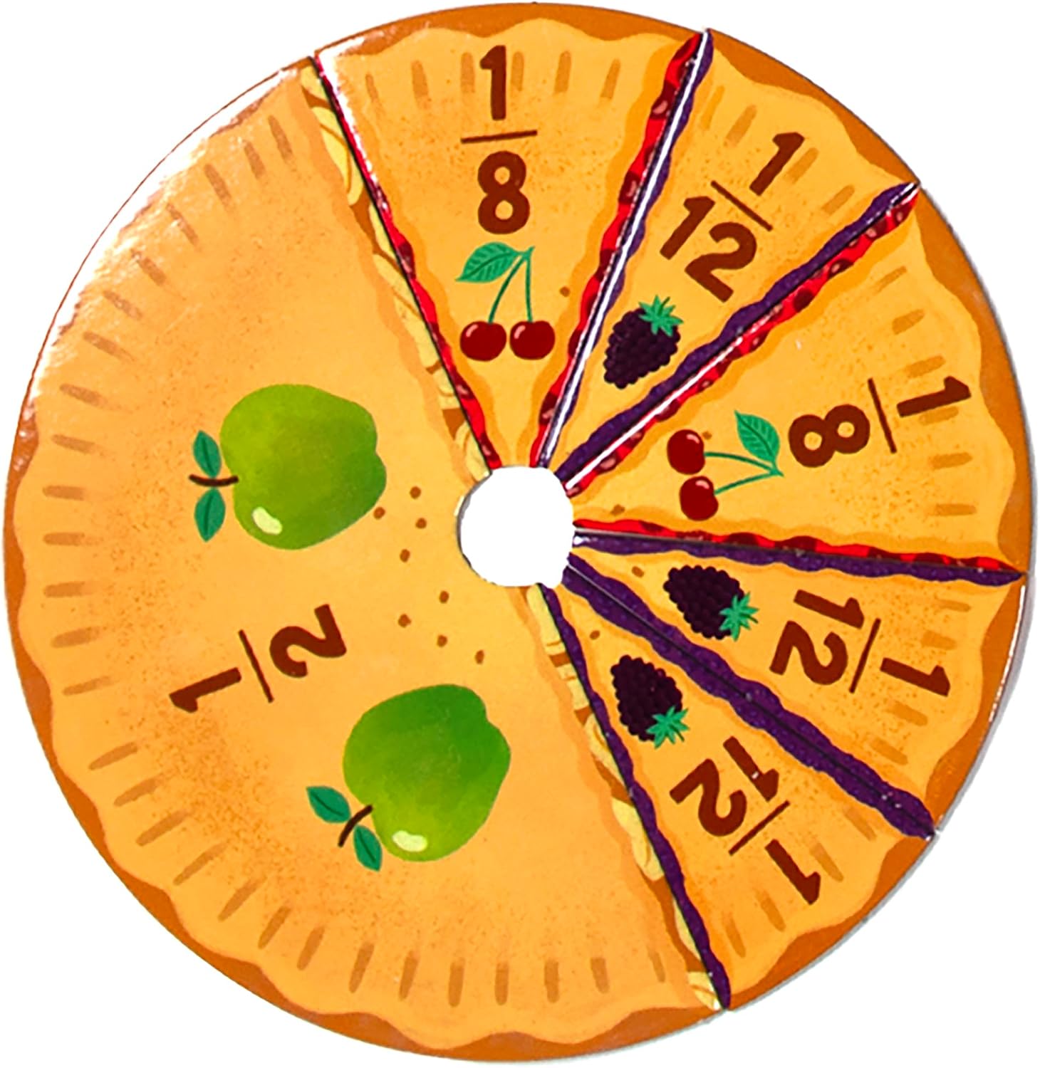 eeBoo: Make a Pie Fraction Learning Board Game, Colorful Pie Slices, Develop Math and Fraction Skills, Perfect for Ages 5 and up