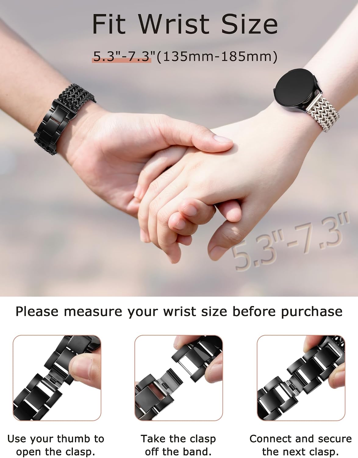 Minyee Compatible with Samsung Galaxy Watch 7 6 5 4 FE 40mm 44mm/Watch 6 Classic 43mm 47mm/Watch 5 Pro 45mm Bands Women, 20mm Dressy Stainless Steel Metal Gold Chain Strap Mermaid Designer Wristband