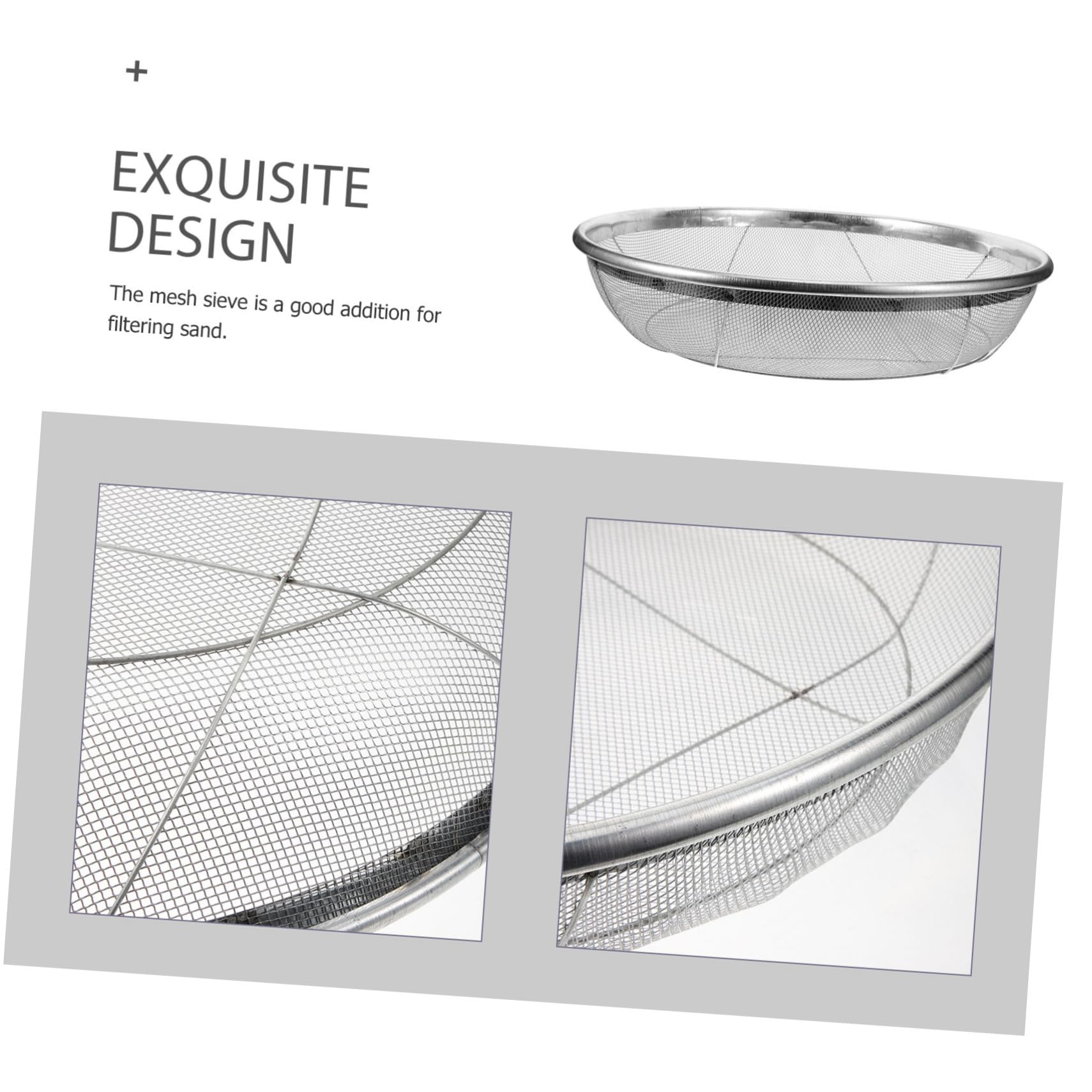HANABASS Setaccio in Acciaio Inox per Giardino, Strumento Manuale per Setacciatura Terreno Maglia 2mm, Filtro per Rocce e Detriti, Utensile per Piantumazione e Cura del Prato, Facile