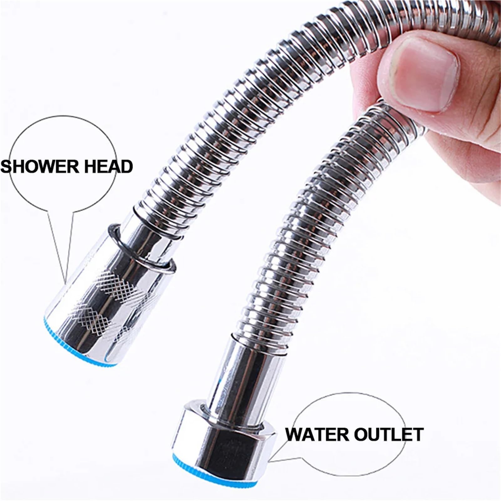 Manguera De Ducha Manguera De Ducha Acero Inoxidable Alta Densidad Plateada 3,0 Metros, Tubería Agua Flexible, Grifo Común, Accesorio Baño