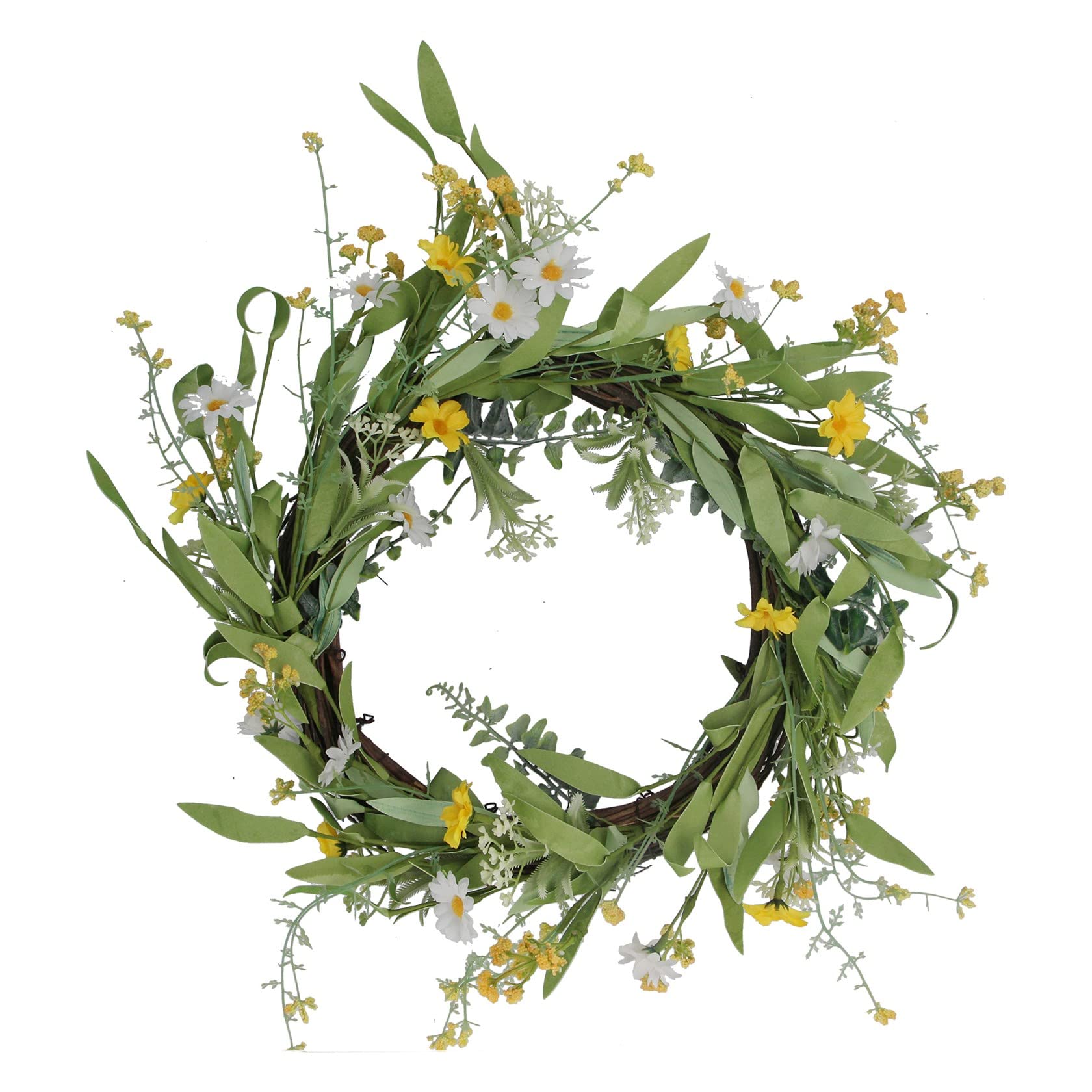 Gisela Graham Multicolor Daisy Inspired Decorative Spring Easter Wreath