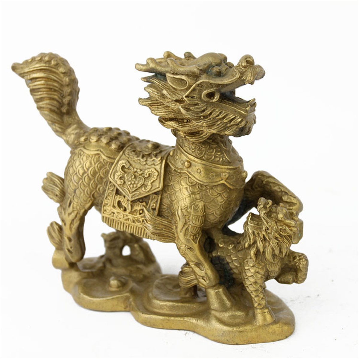 Fengshui paio/2PCS ottone chi LIN/Kei Loon statue W free Mxsabrina Red string Bracelet M4086