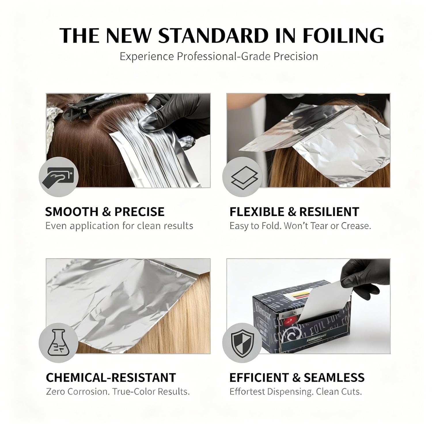 Professional Hair Foils Roll for Coloring Nail Foil,Hair Dye Accessories,Salon Grade Smooth & Flexible Colorist Aluminum,Pop-Up Dispenser,3.74" x 32.8ft