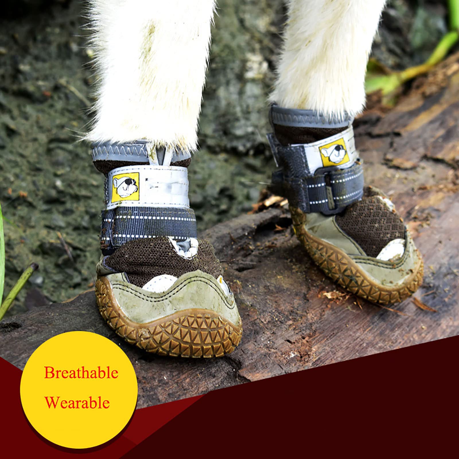 Chaussures pour Animaux de Compagnie Bottes pour Chiens à Semelles de Montagne avec Sangles Réfléchissantes pour la Marche et la Course Protecteur de Patte en Néoprène Tous Temps