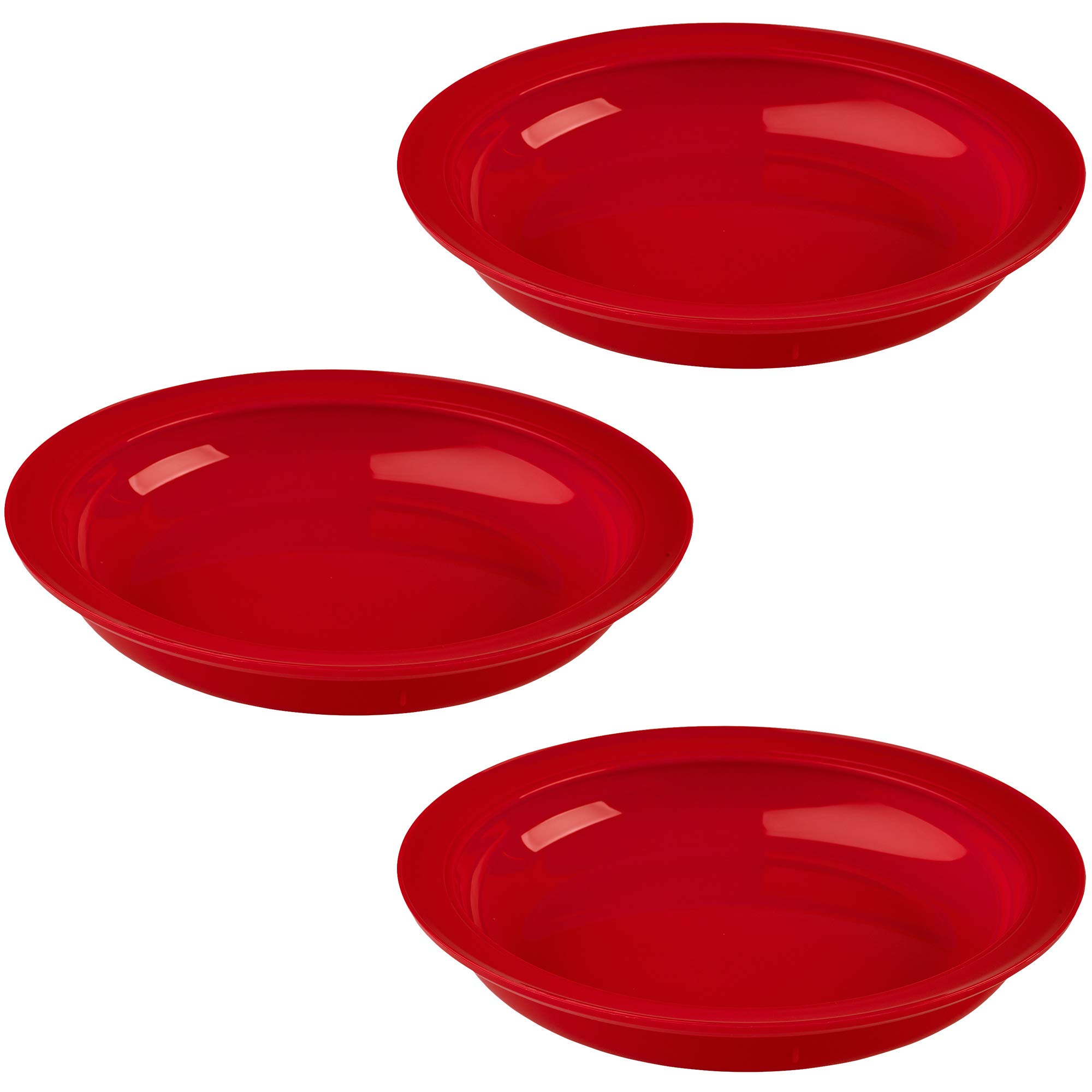 Providence SpillproofInner Lip Plate - 9" Red - 3 Pack
