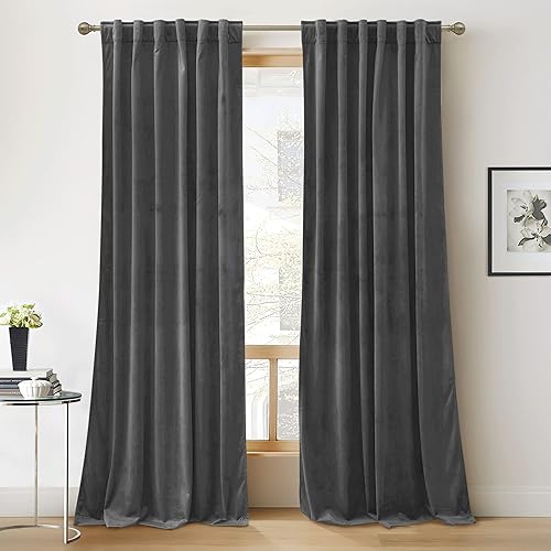 Miniatura 37 de RYB HOME - Cortinas de terciopelo beige, cortinas decorativas resistentes con pestaña trasera, cubierta de privacidad para oscurecer habitación