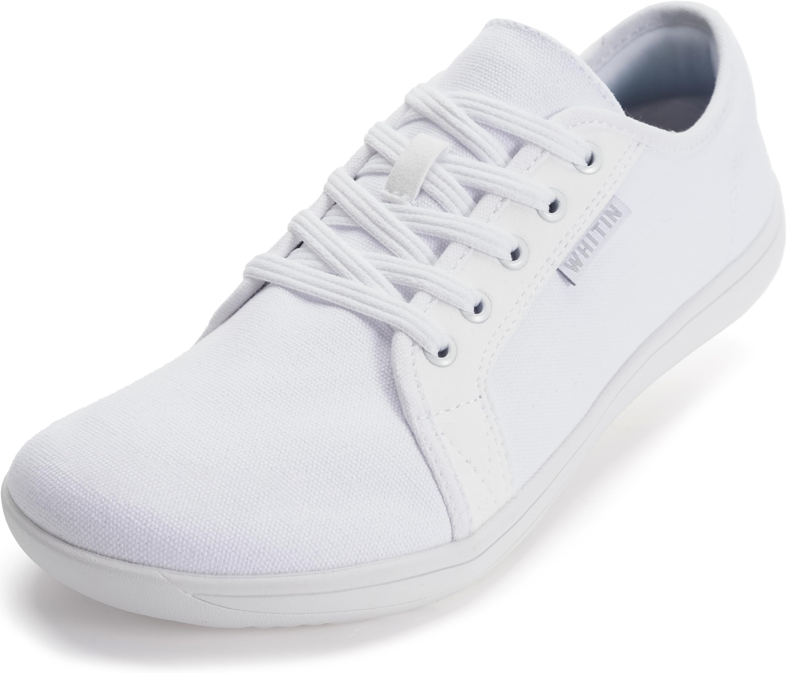 WHITIN Women's Minimalist Barefoot Shoes | Zero Drop Sole | Wide Width Fashion Sneaker, W81v2 | Canvas White, Wide