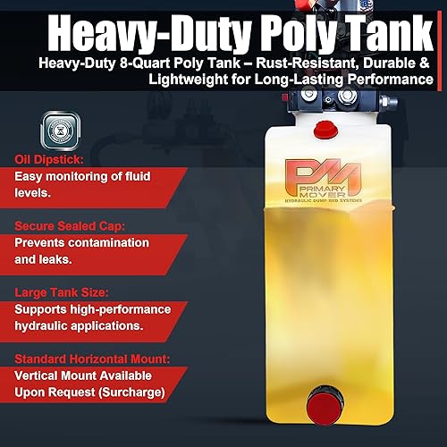 Miniatura 20 de KTI Bomba hidráulica de doble efecto de 4 cuartos de galón para remolque volquete - Unidad de potencia hidráulica - Bomba de remolque de volcado