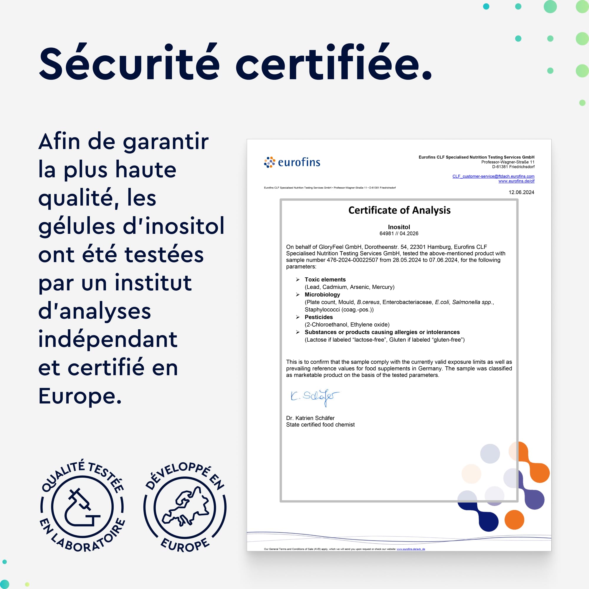 Inositol Pure en Combinaison avec l'Acide Folique + Vitamine B6 Quatrefolic®, 200 Capsules, Hautement Dosée avec 2000 mg de Inositol par Jour, Contribue à la Croissance des Tissus Maternels*