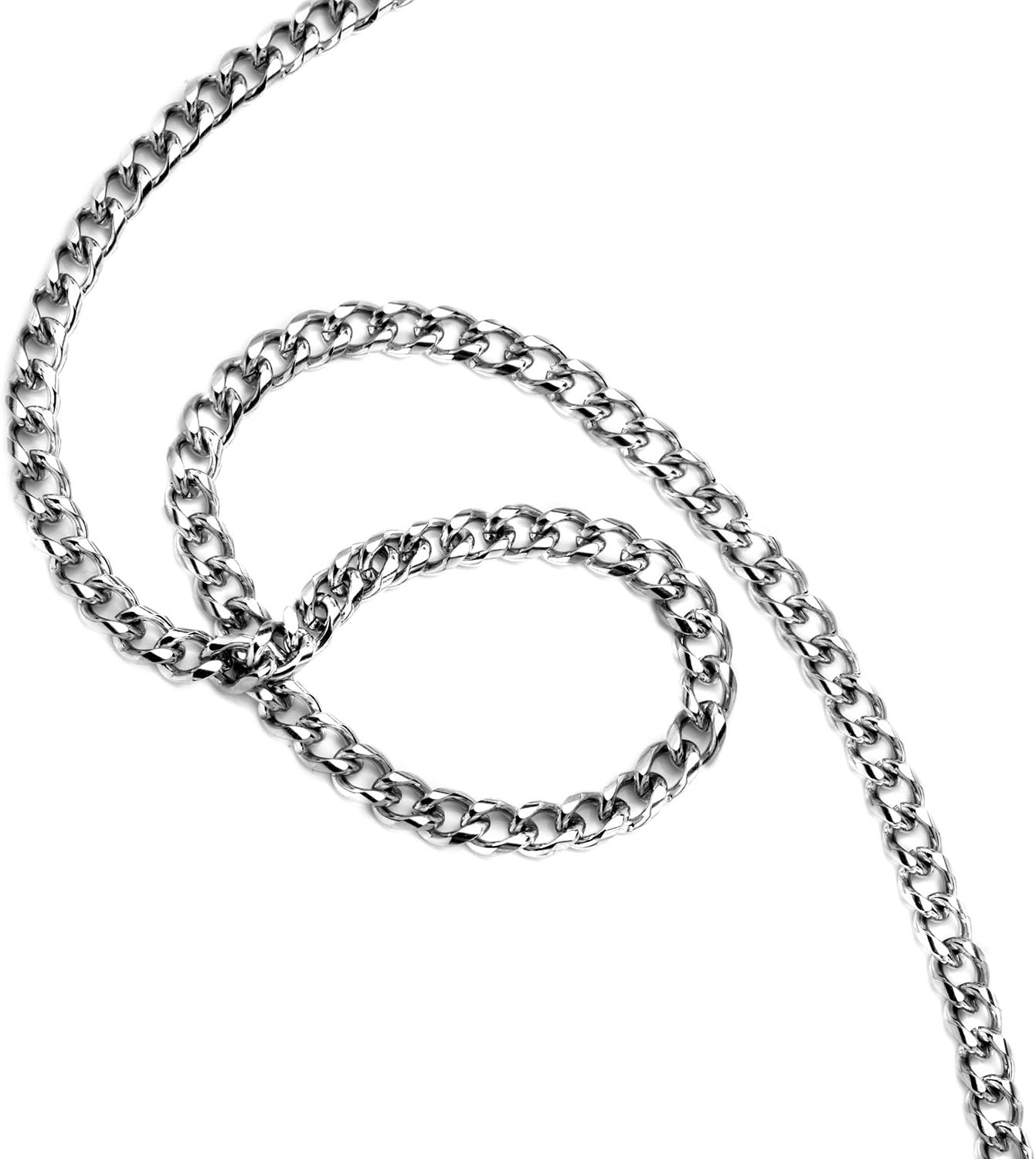 Jewelry 4.5mm Titanium Steel Mens Beveled Curb Link Chain Silver Gold Necklace 16 to 30 in