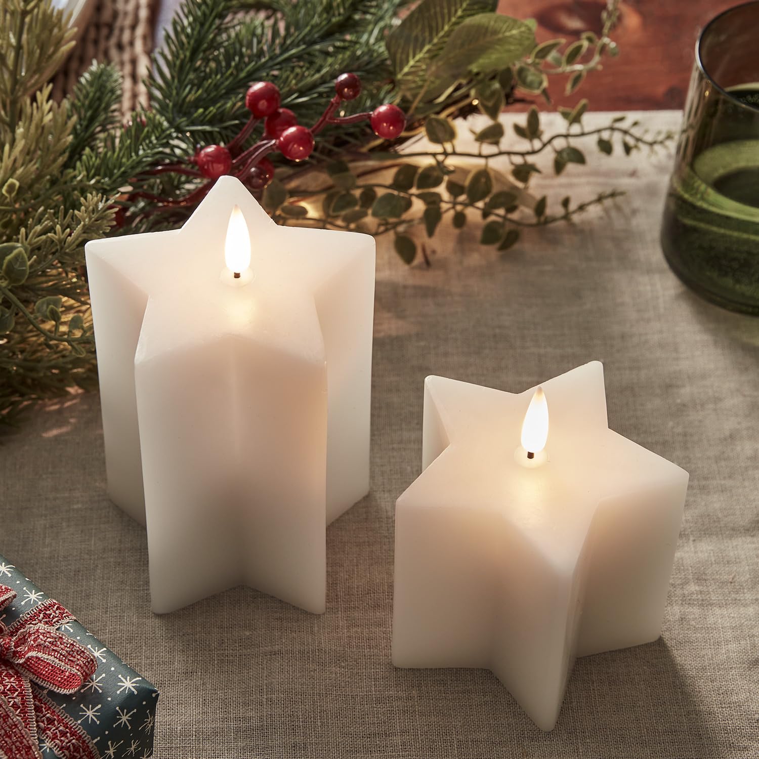 Lights4fun TruGlow – Set Di 6 Candele Rosa A LED Con Effetto Fiamma E Telecomando