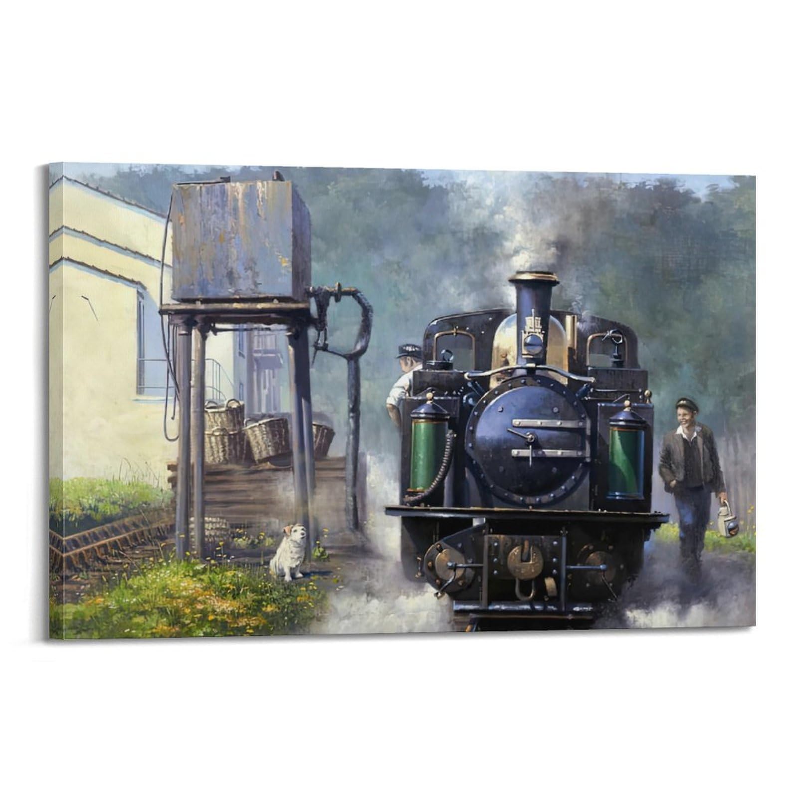 HUIYHB Vintage Steam Train Poster Life Poster Decorative Painting Canvas Wall Posters And Art Picture Print Modern Family Bedroom Decor Posters 16x24inch(40x60cm)
