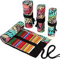 Vista 23 de DIYOMR Funda enrollable para lápices de 24/36/72 ranuras, lápices de colores para artistas, bolsa enrollable para lápices de dibujo, pinceles