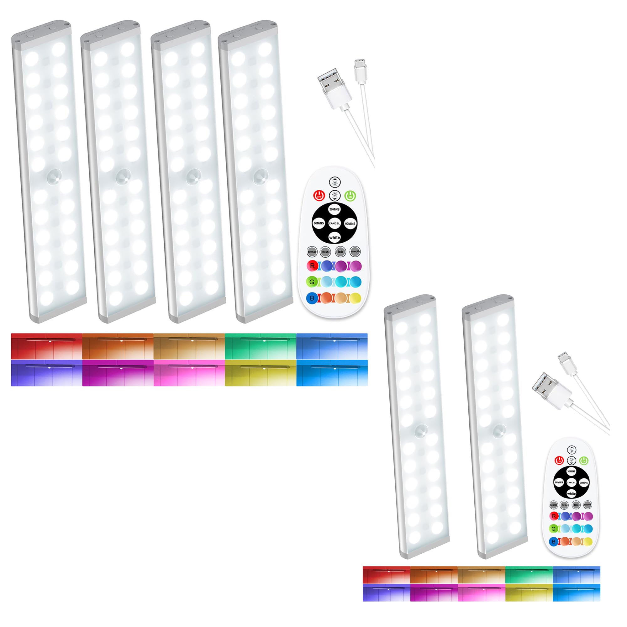 SZOKLEDRGB Motion Sensor Cabinet Light 6pack