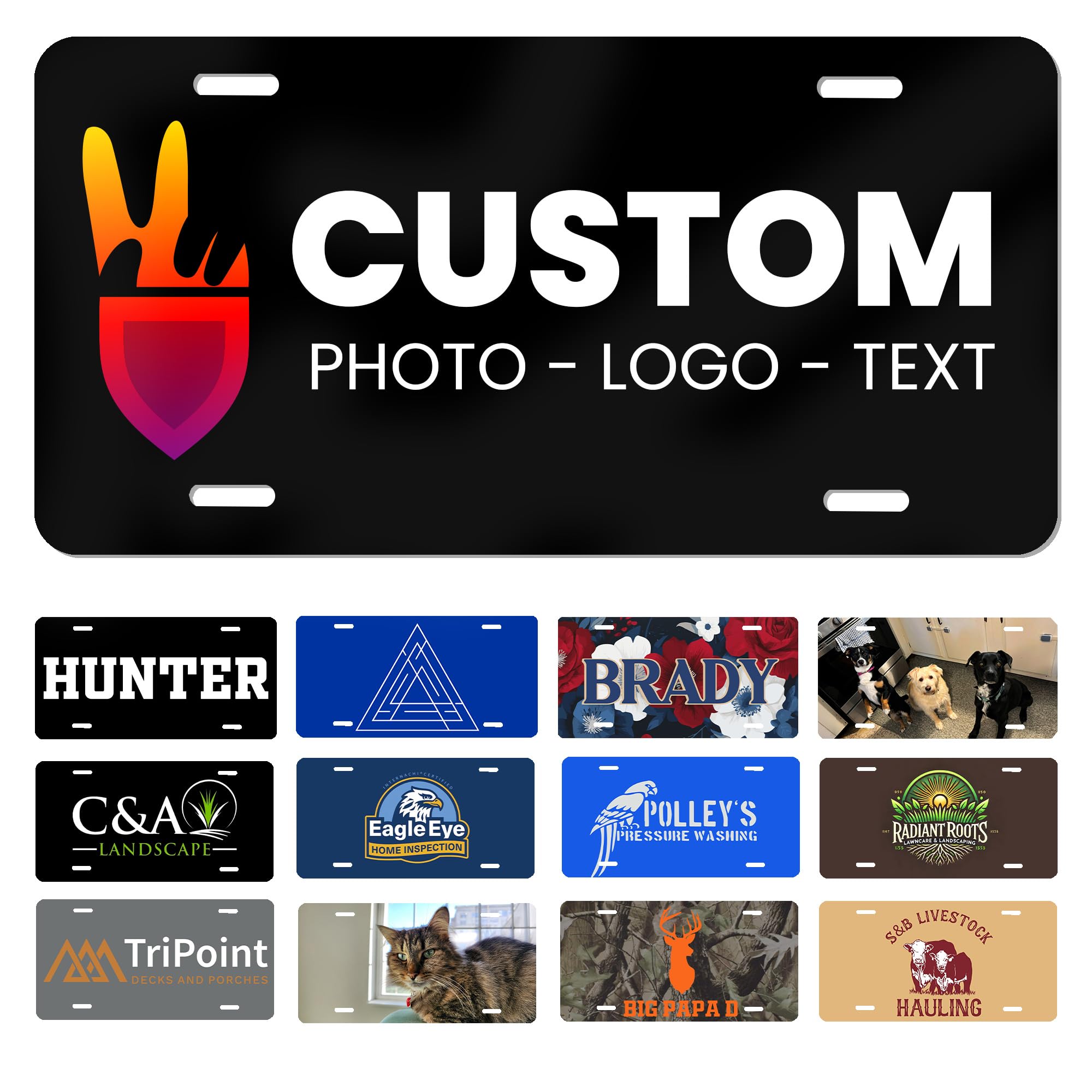 Custom License Plate for Car or Truck – Personalized Front Tag with Your Text, Image, Photo, or Logo – Decorative Novelty Auto Accessory for Garage, Bar, or Home Display