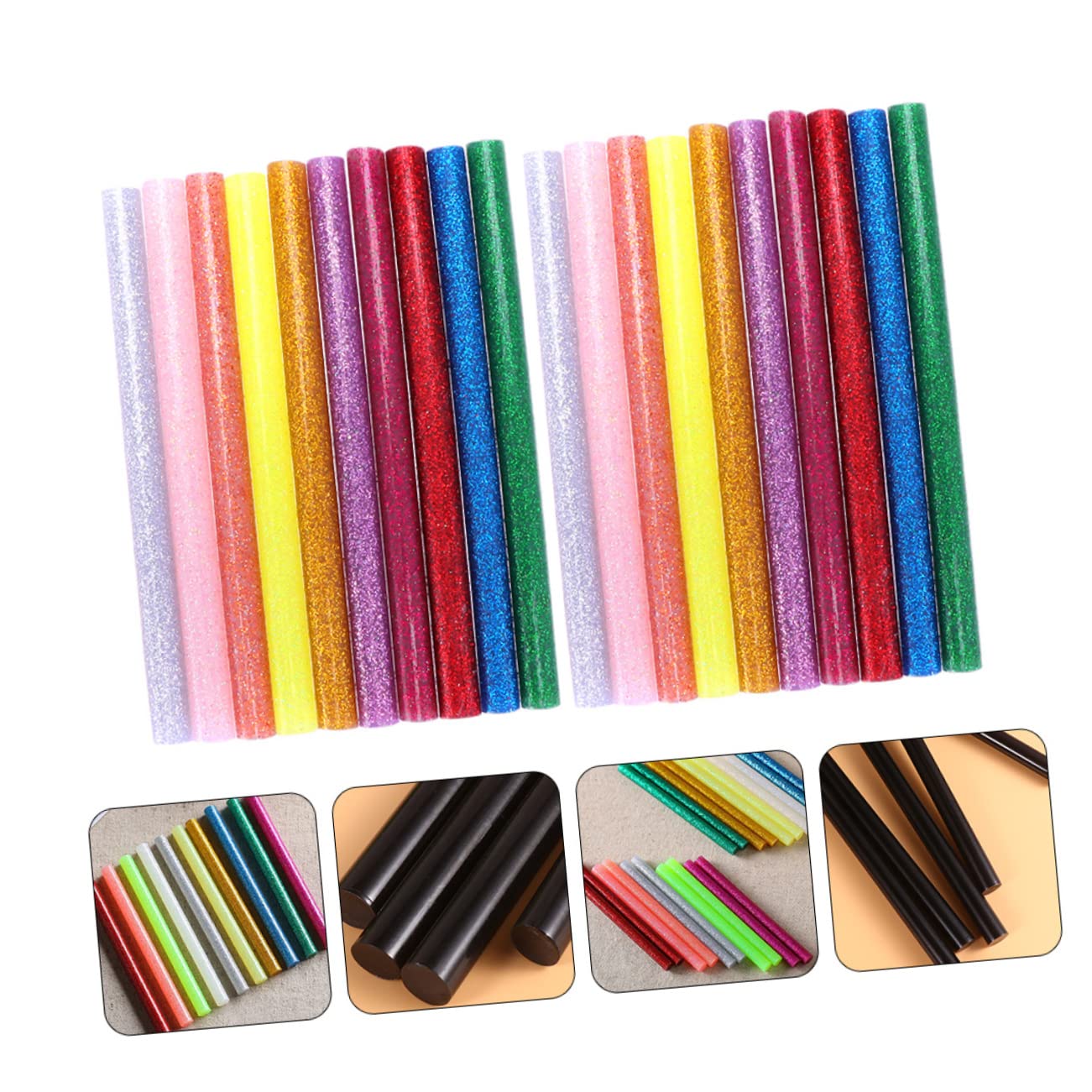 NUOBESTY 100stücke Glänzende Heißklebesticks für Basteln Reparieren Dekorieren Montieren und Befestigen im Haushalt Schnelltrocknend Zufällige Farbe