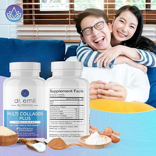 Miniatura 8 de DR EMIL NUTRITION Píldoras Multi Collagen Plus - Suplementos de colágeno para apoyar el cabello la piel las uñas las articulaciones y la salud