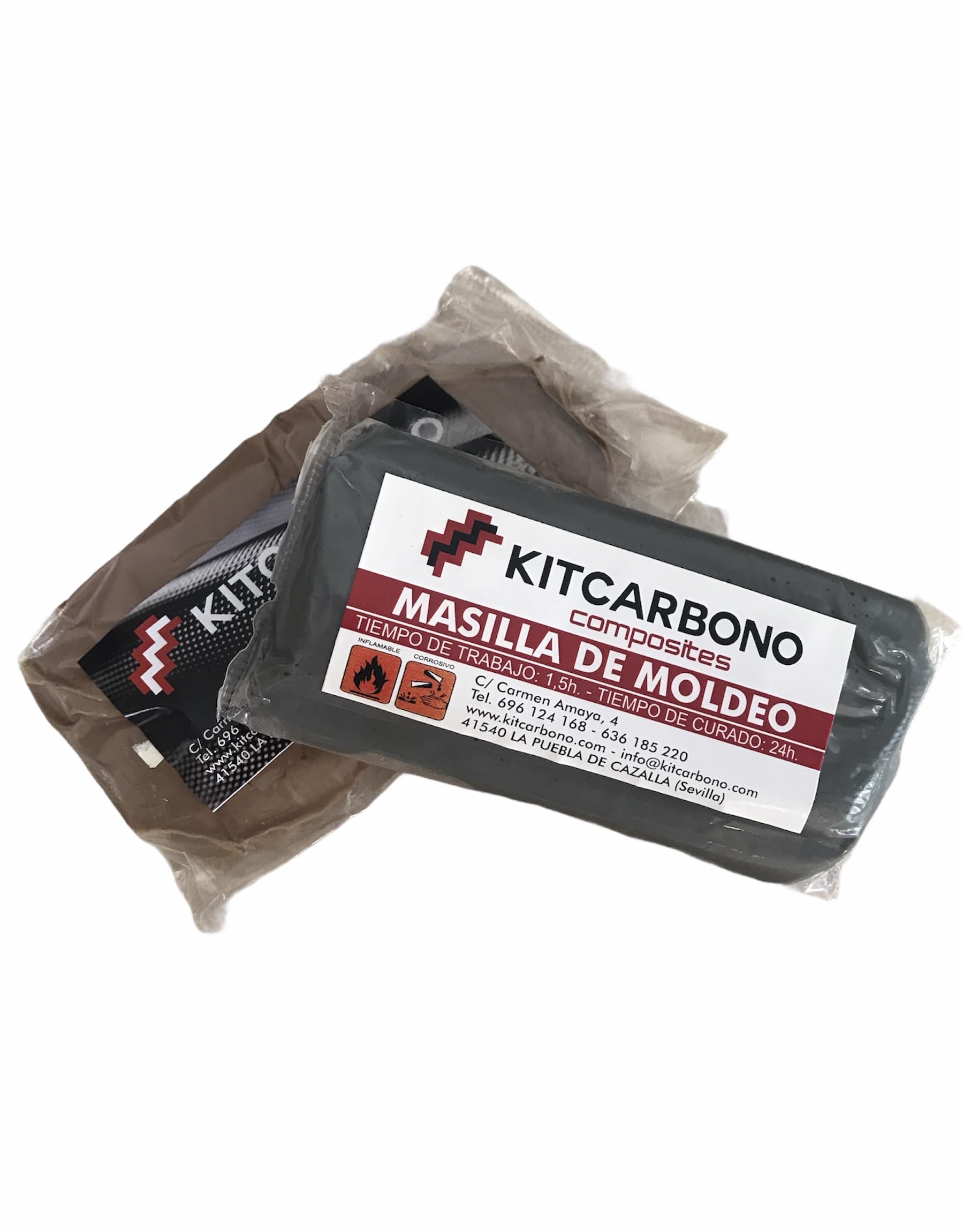 Kitcarbono Masilla Epoxi para Moldeo y Reparacion Profesional A(250gr)+B(250gr) 500gr
