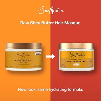 SheaMoisture Raw Shea Butter Deep Moisturizing Hair Masque for Curly Hair Raw Shea Butter Deep Conditioner to Moisturize and Renew Hair 11.5 oz