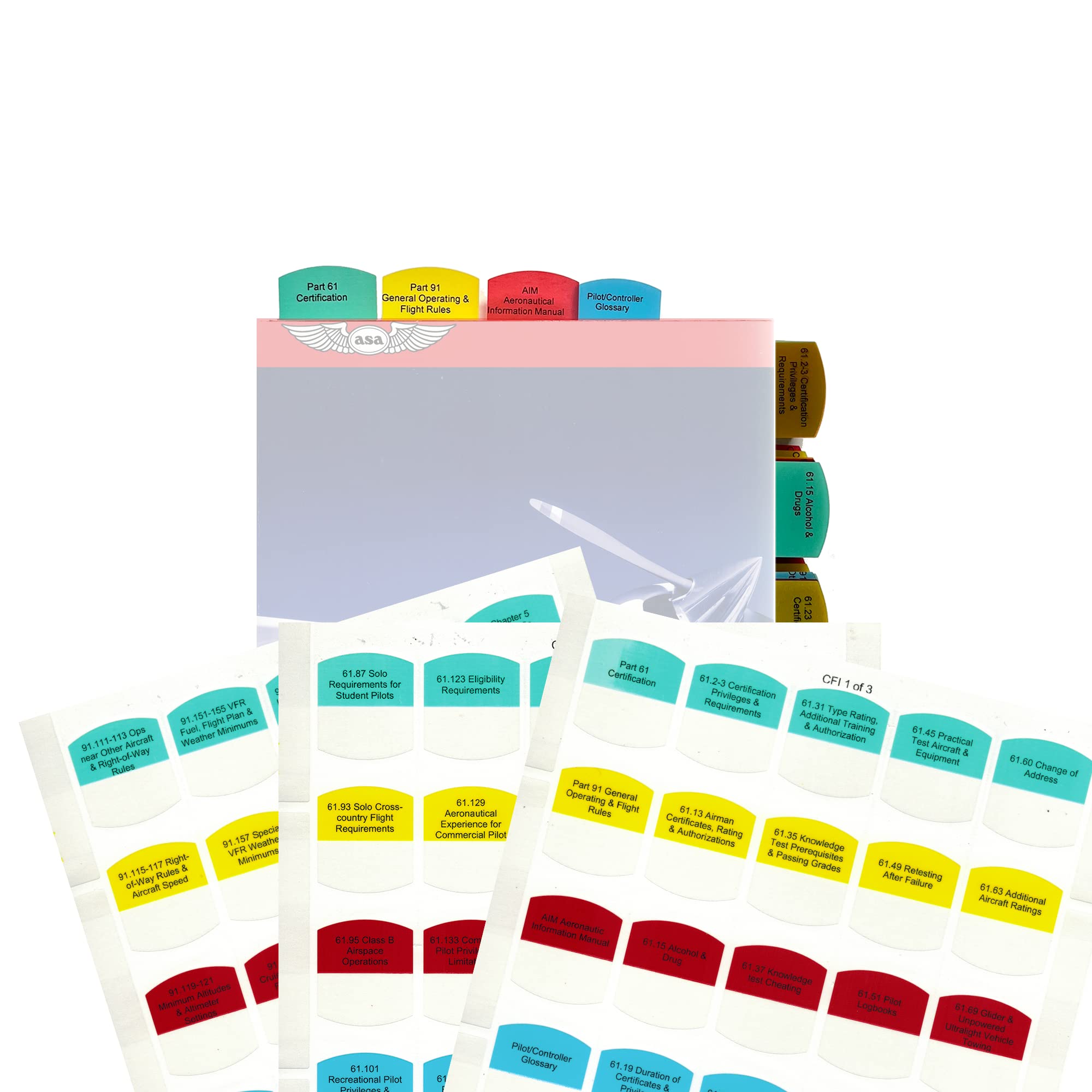 ANKTechTabs for FAR/AIM 2025/2024 for Certified Flight Instructor - CFI - 75 tabs