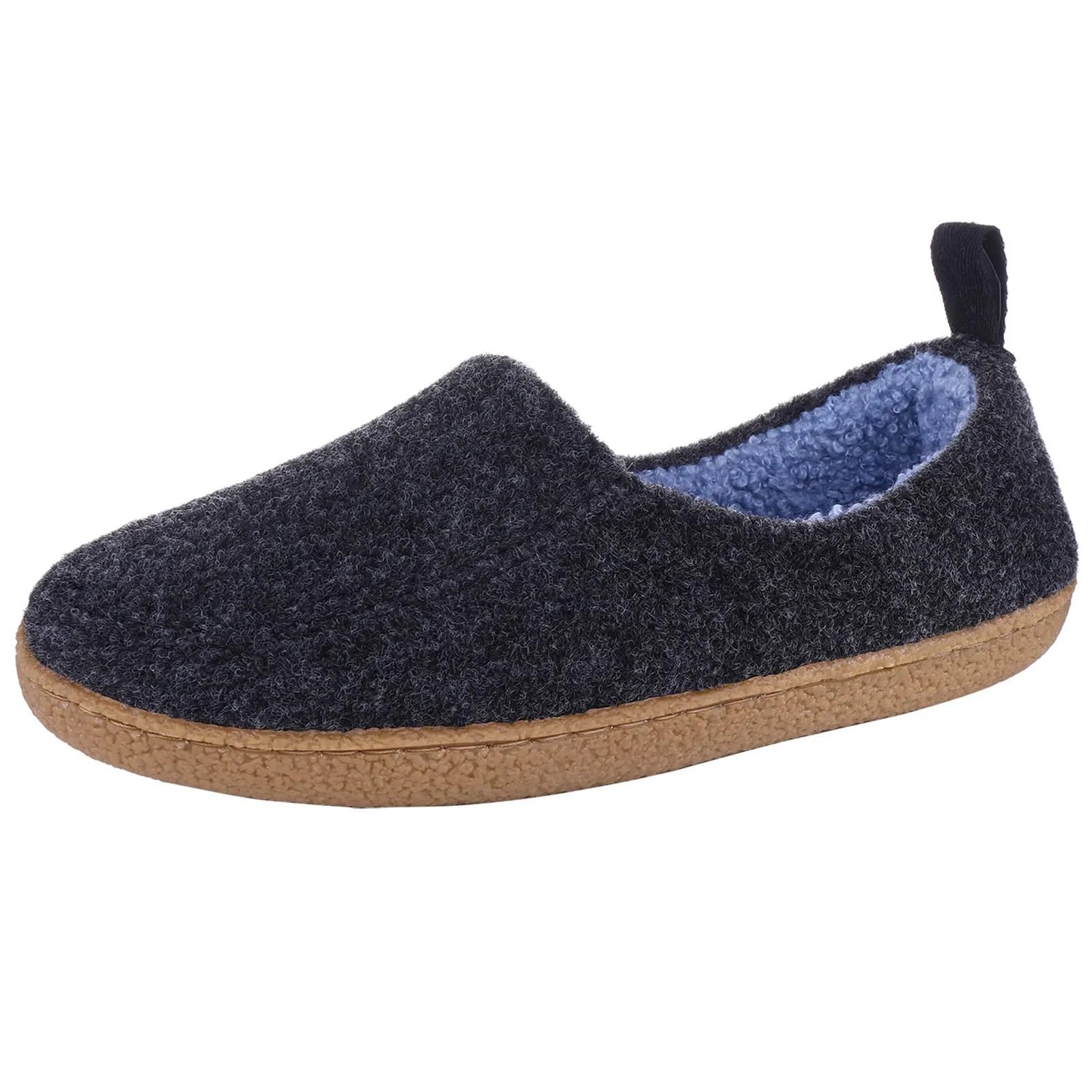 Pantuflas Hombre Pantuflas De Felpa De Invierno For Mujer Y Hombre, Zapatos De Algodón De Fieltro Peludo For El Hogar, Pantuflas Gruesas Y Suaves For Interiores, Antideslizantes, Con Tacón Envolvente(