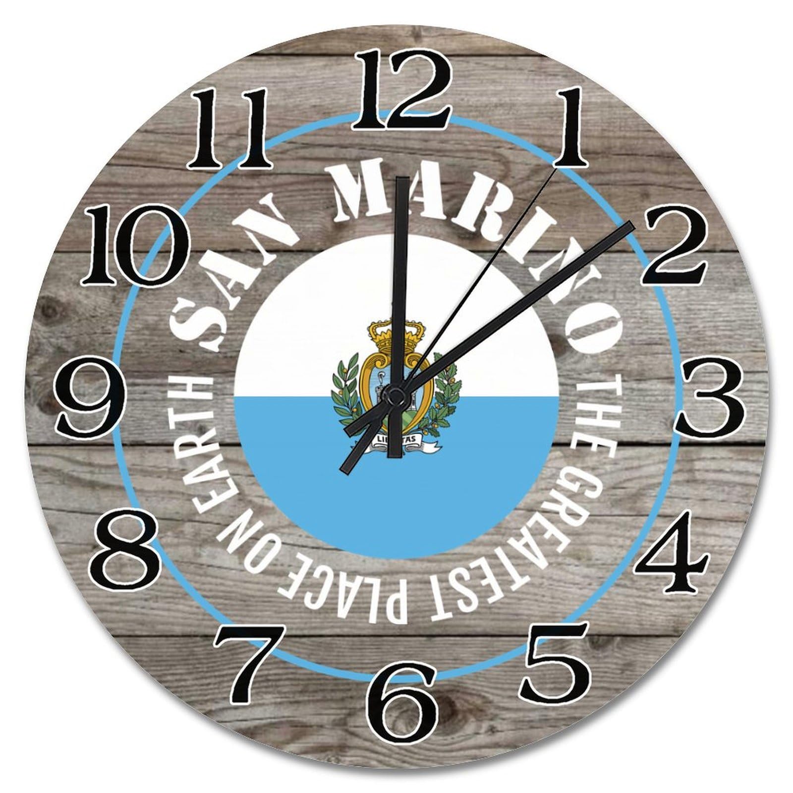 Horloge murale de style ferme haut de gamme 38 cm Saint-Marin pour décoration vintage épurée