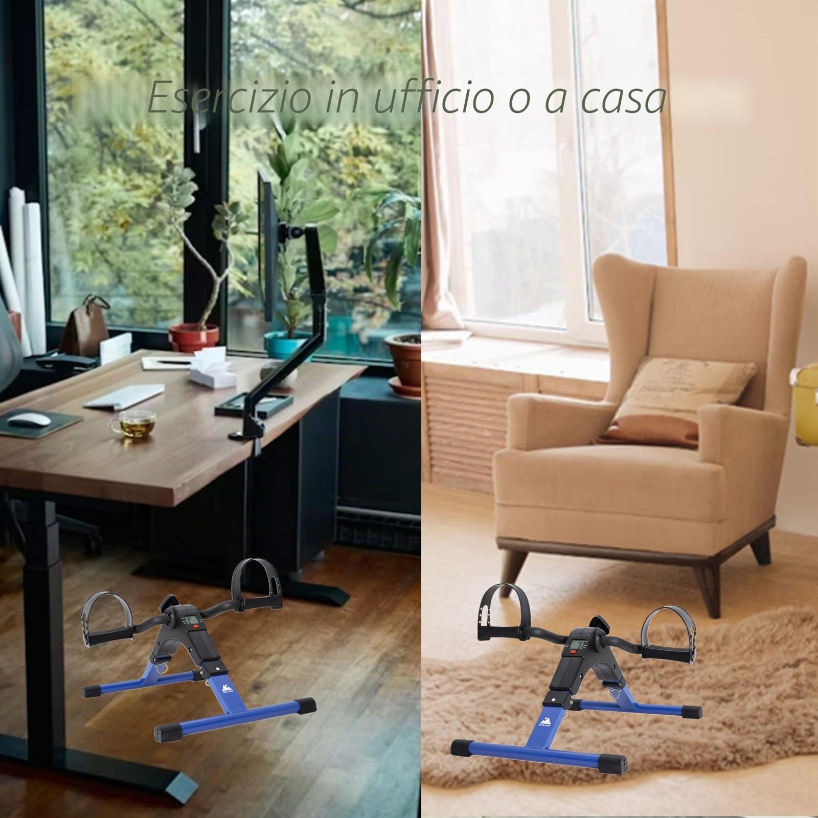 Mini Cyclette da Seduti, Controllo Magnetico per Esperienza di Utilizzo Fluida & Silenziosa, Stabilità Eccellente, 8 Livelli di Resistenza, Braccia e Gambe Esercitatore a Pedale, Ideale per Anziani