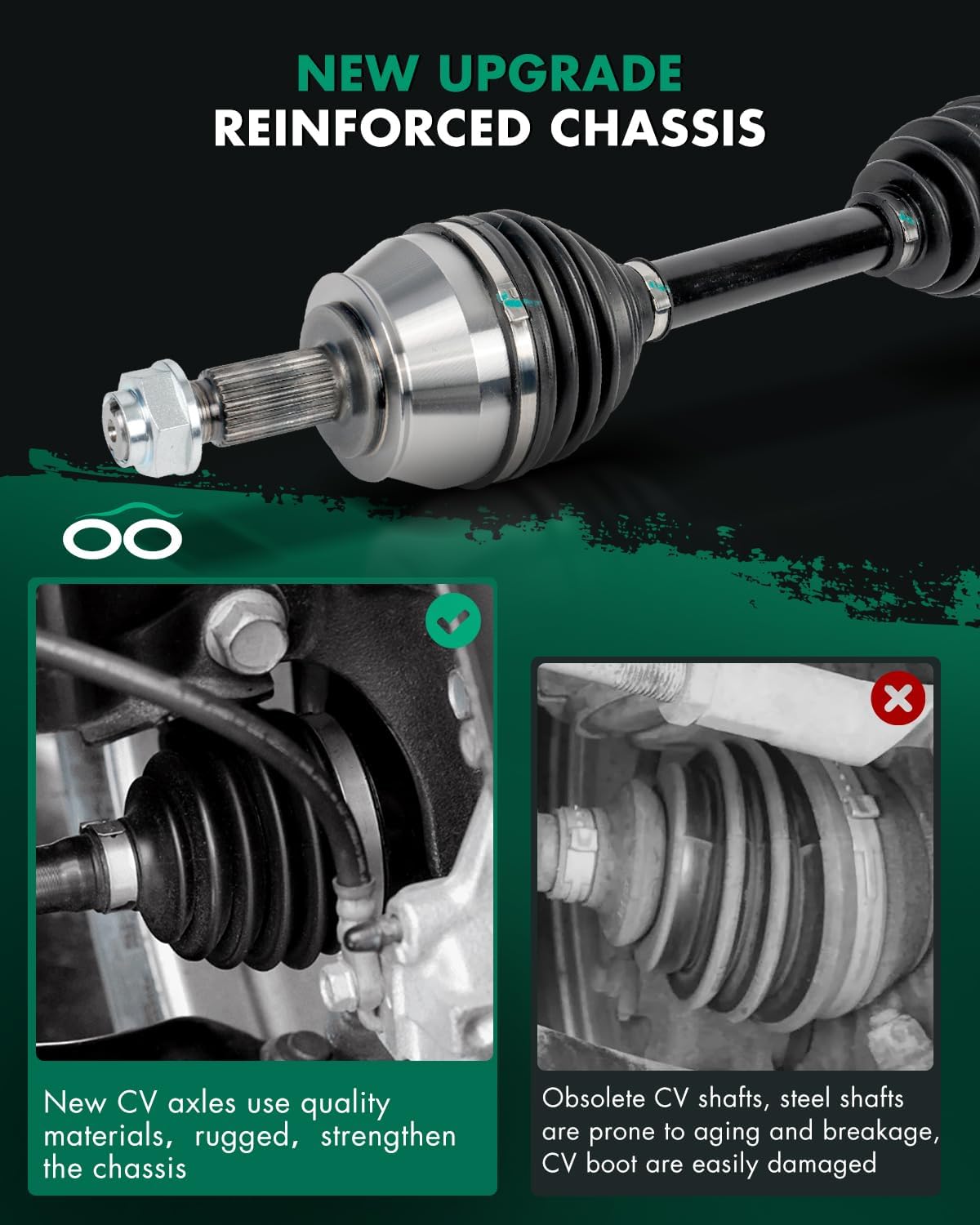CV Axle Shaft Assembly Front Left or Right Fit For Jeep Compass 2.4L 2018-2021,For Jeep Renegade 2.4L 2018-2021 68290566AA,NCV82058 AWD