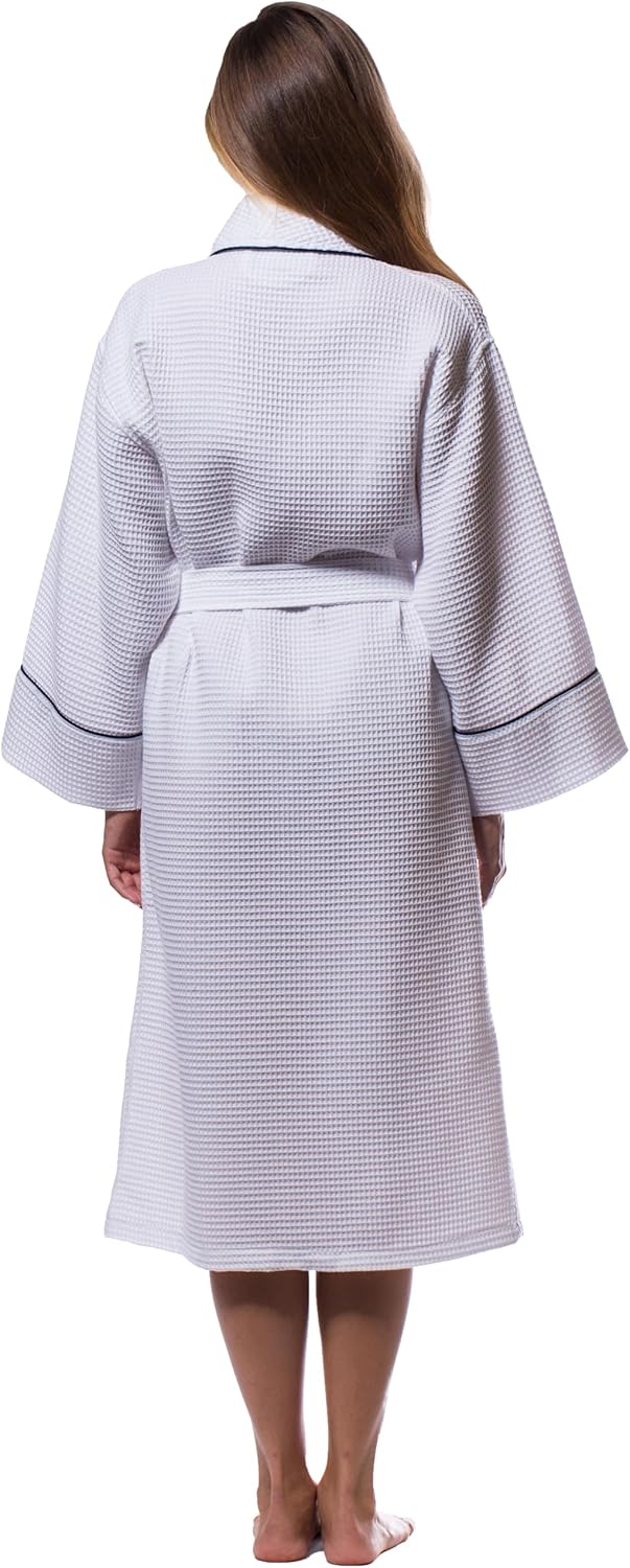Turquaz Lightweight Full-Length Robes For Women Waffle Kimono Bathrobe - Soft, Fast-Drying, Long-Lasting Cotton Blend Unisex - Image 3