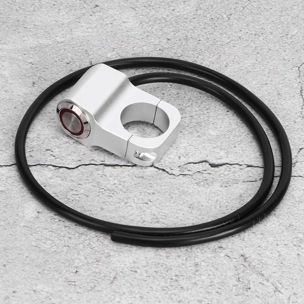 Motocicletta, bicicletta, argento C4M139, 25mm/0.98 pollici in acciaio impermeabile, faro, manubrio, interruttore