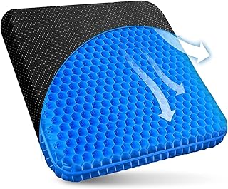 Vmingo Gel Cushion Large Silicon Ergonomic Honeycomb Comfortable Seat Auto Seat Sciatica Back Pain and Coccyx 43 x 44 cm