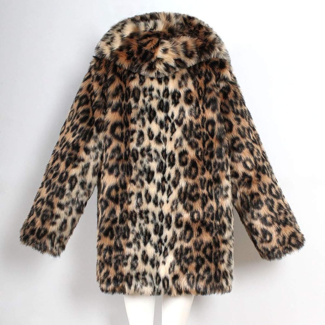 Buy TOTOD Fashion Mens Leopard Warm Thick Fur Collar Coat Jacket